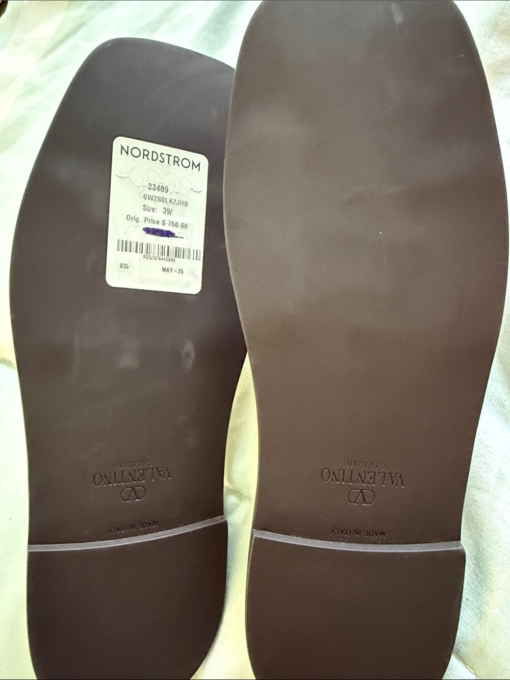 Valentino Garavani Tan and Black Slide Sandals - Picture 4 of 8